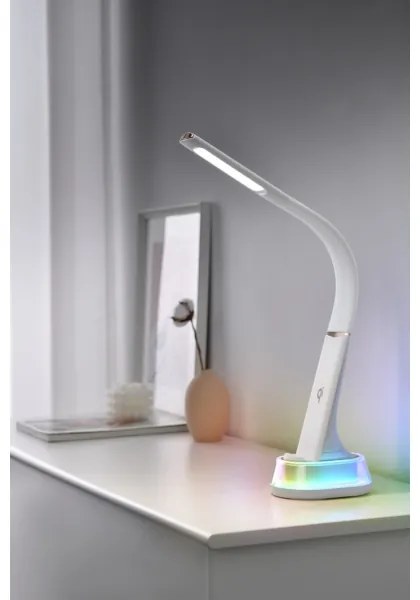 Immax 08974L - CORELLA LED RGB asztali lámpa, 7W, 12 cm, fehér, dimmelhető