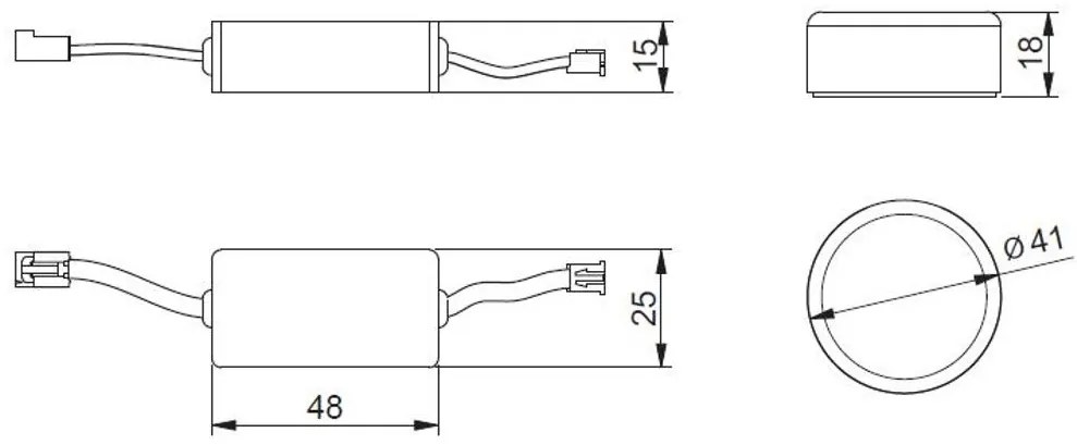 Kapcsoló, érintős, távvezérlős, fényerőszabályozóval, 12V, Max 60W, Mini AMP csatlakozóval, fekete