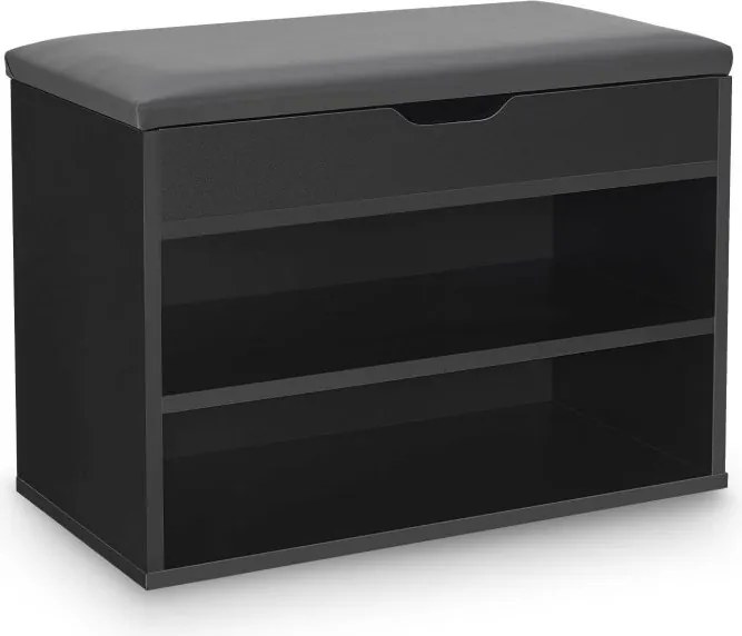 Cipőszekrény zsanéros fedél/párnázott ülőfelület 60×30×45 cm