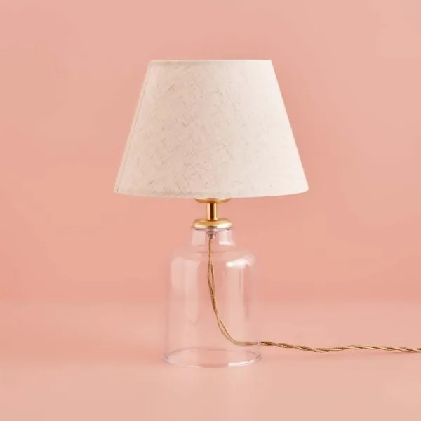 Asztali lámpa AYD 1xE27/40W/230V krémszínű/átlátszó