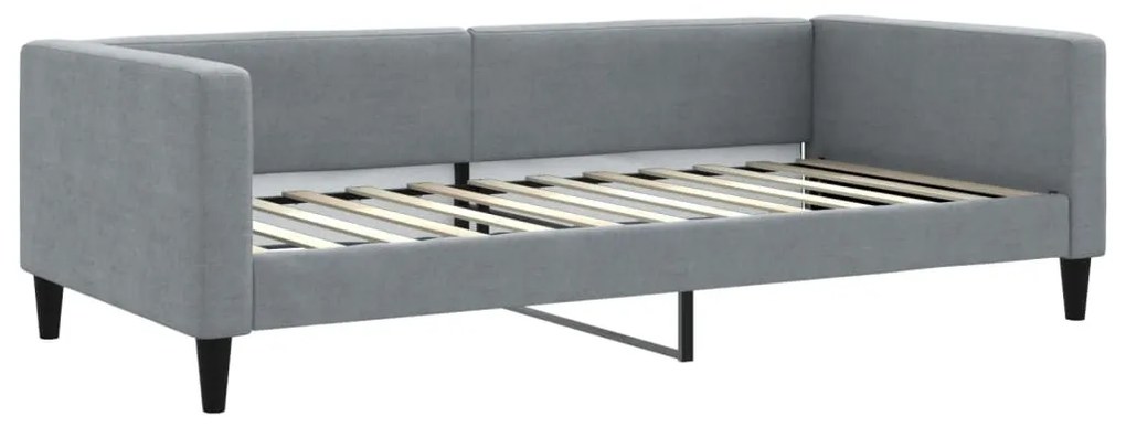 világosszürke szövet kanapéágy keret 100 x 200 cm