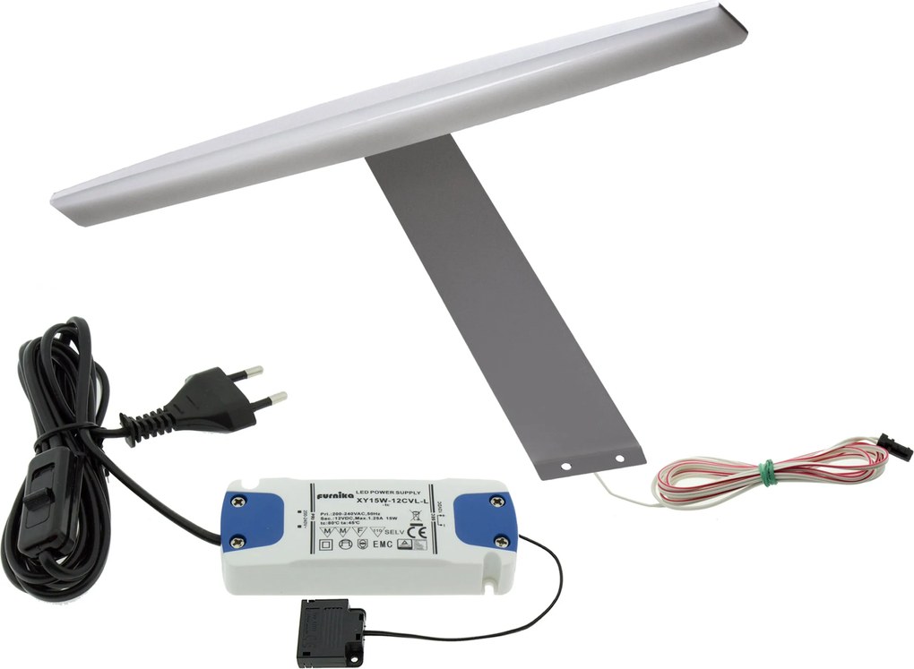 Bútor Led lámpa szett szekrény fölé szerelhető karral, tápegységgel ELIPSA1