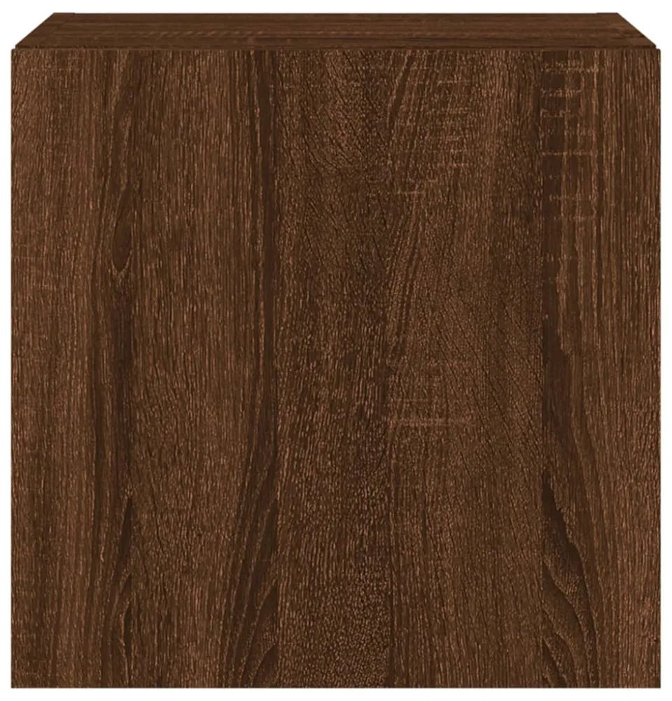 2 db barna tölgyszínű fali TV-szekrény LED-del 40,5x35x40 cm
