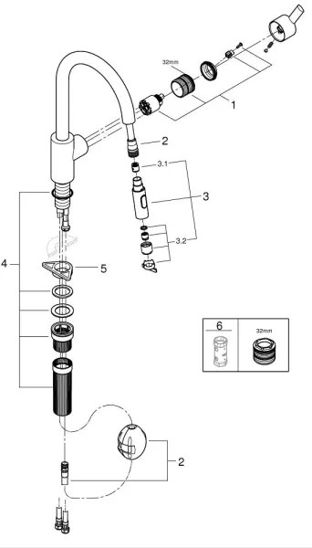 GROHE 31486001 - FEEL mosogatócsaptelep, fényes króm