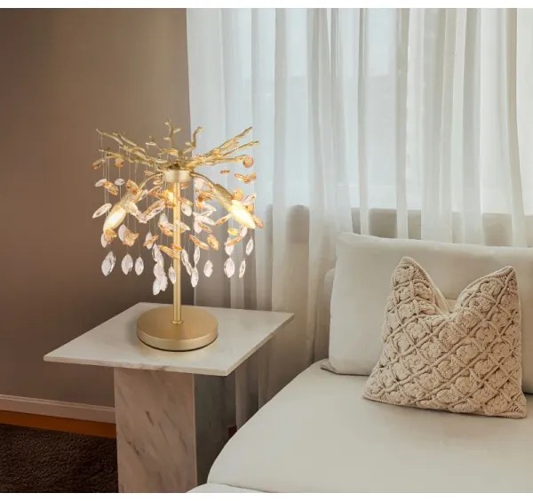 Globo 64138TG - QUEENA asztali lámpa 3xE14/40W/230V arany