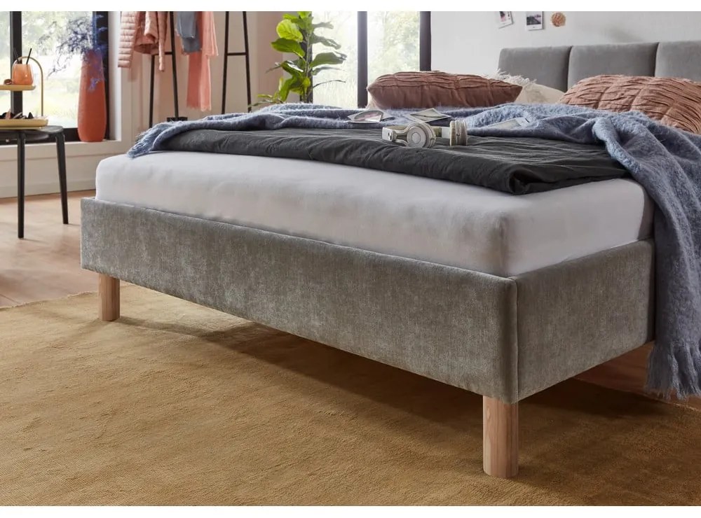 Szürke kárpitozott egyszemélyes ágy ágyrács nélkül 120x200 cm Joker – Meise Möbel