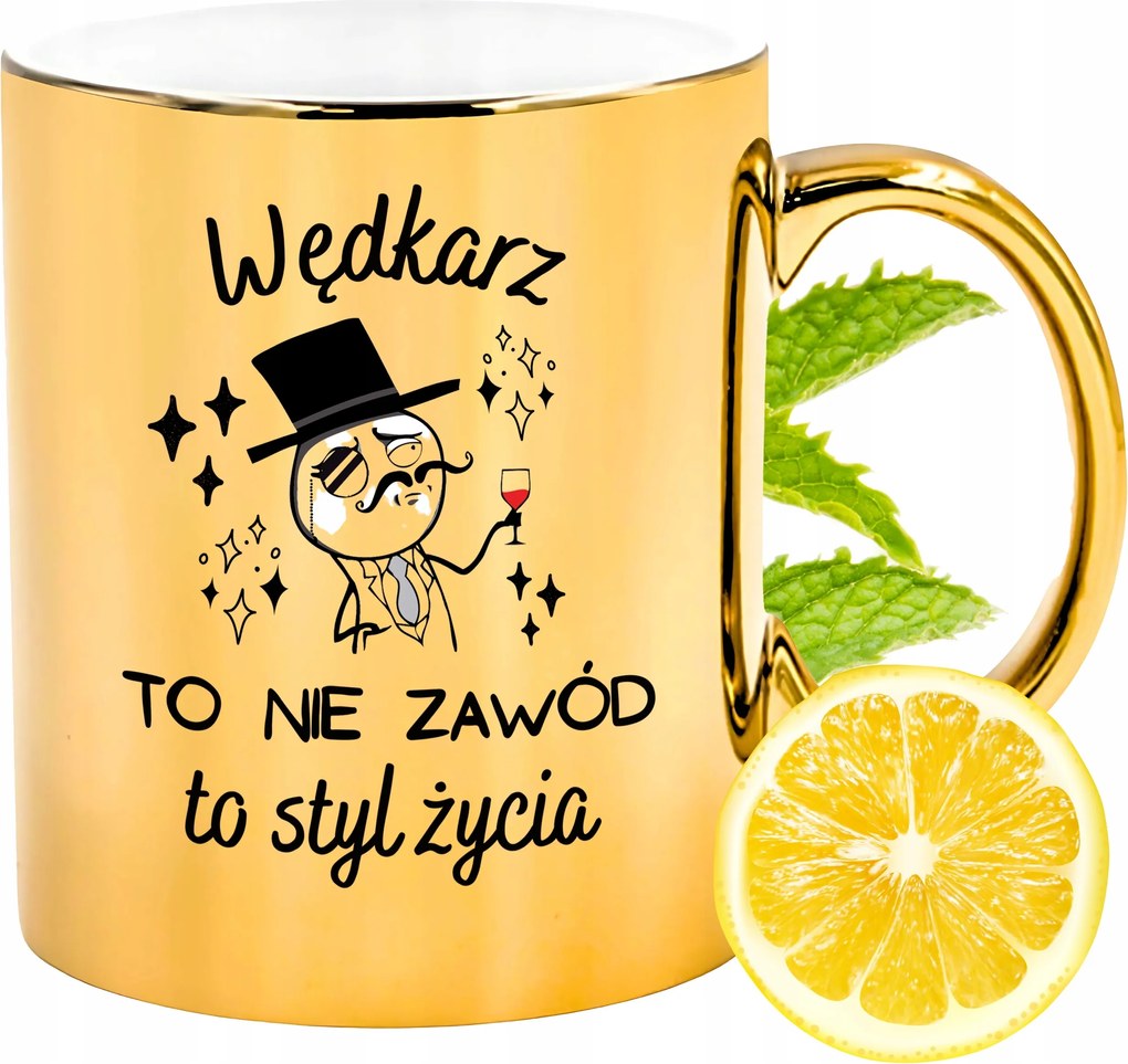 Arany csillogó bögre Horgászoknak Ajándék Nyomtatott Fotóval