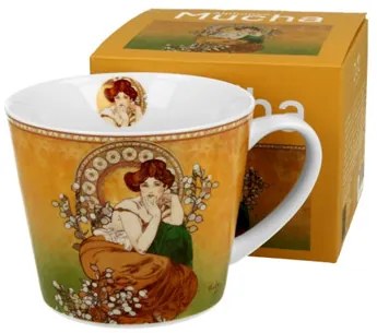 Porcelánbögre 600ml,dobozban, Mucha:Topáz