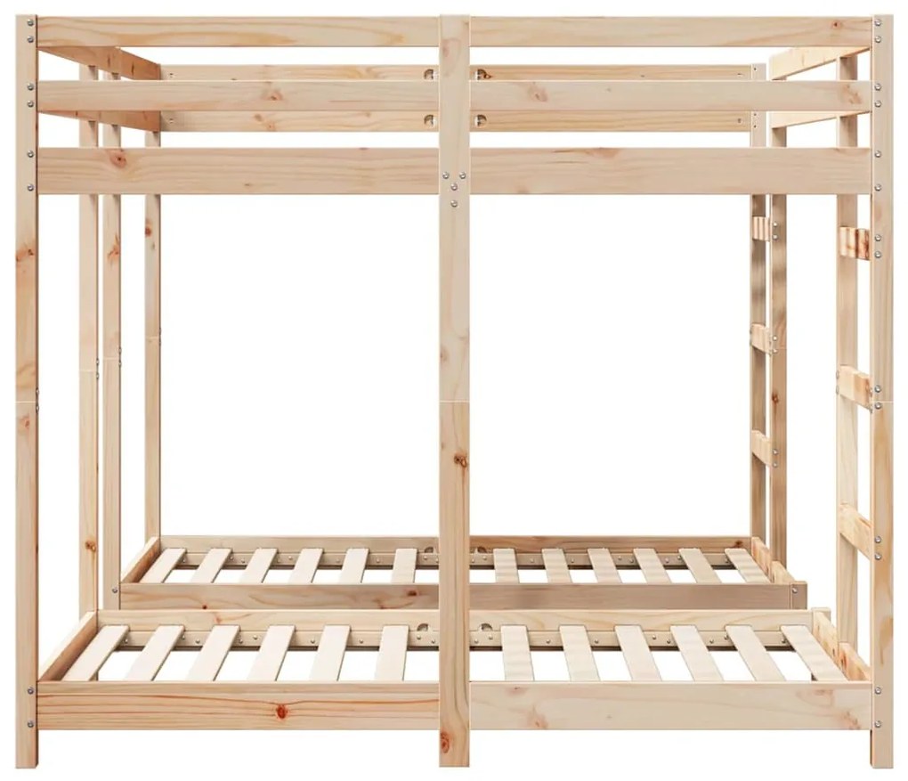 vidaXL Háromszintes emeletes ágykeret Barna 160 x 200 cm Tömör fenyőfa