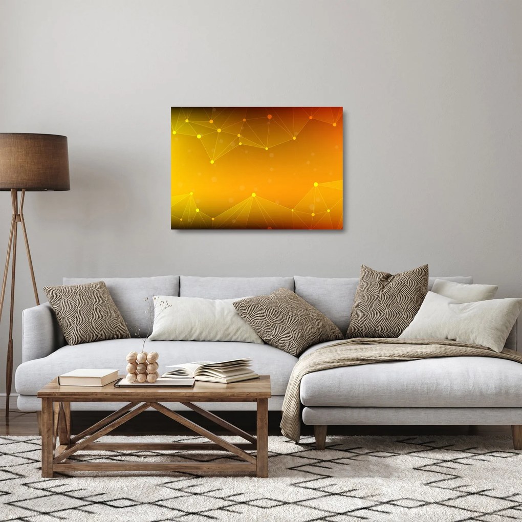 Absztrakt sárga kép (üvegen) (70x50 cm)