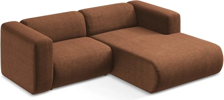 Terrakotta színű sarokkanapé (jobb oldali-heverő résszel) Ekahi – Makamii
