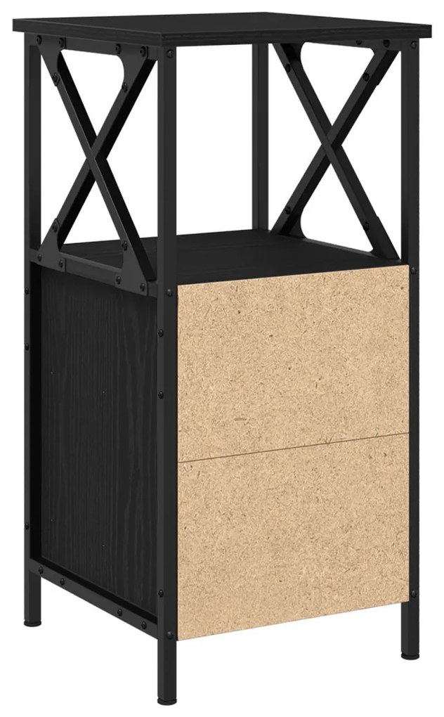 Éjjeli szekrények 2 db Fekete tölgyből 34x35,5x70 cm Mérnöki fa