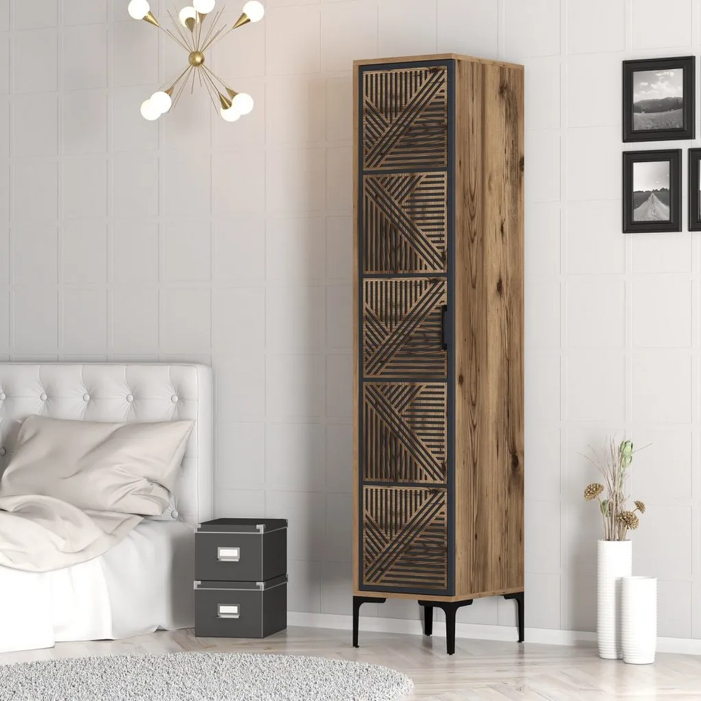 Kumsal gardróbszekrény, dió-antracit, 40 cm – TR845HCT5398