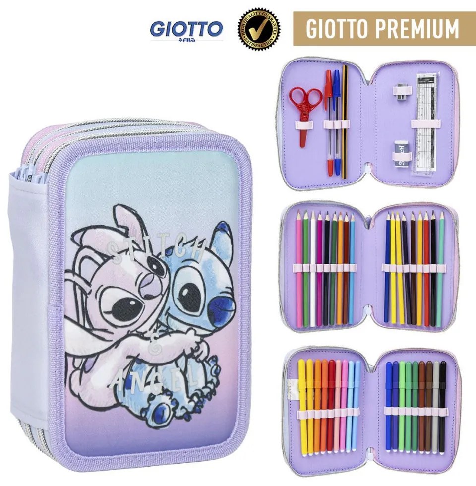 Disney Lilo és Stitch, A csillagkutya Angel tolltartó töltött 3 emeletes Giotto