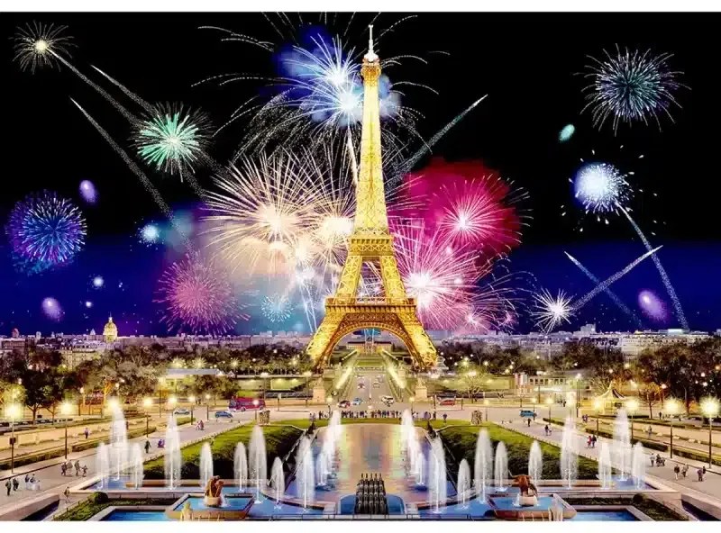 Párizs éjszaka fa puzzle