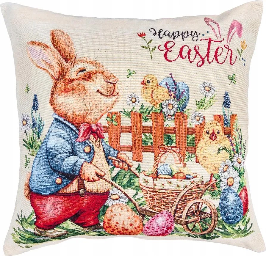 Párnahuzat 45x45 gobelin húsvéti dekoratív kézzel szőtt