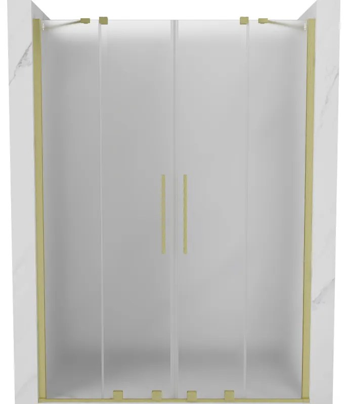Mexen Velar Duo, tolózuhanyajtó nyitáshoz 140 cm, 8 mm-es matt üveg, arany matt, 871-140-000-32-55