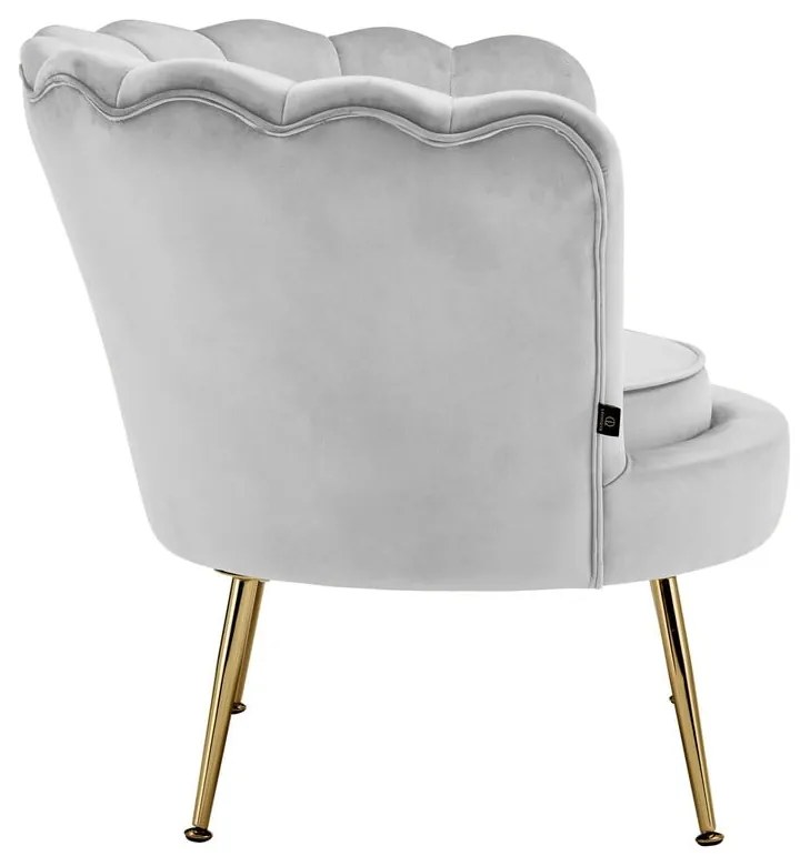 Világosszürke bársony fotel Kelsey – Støraa