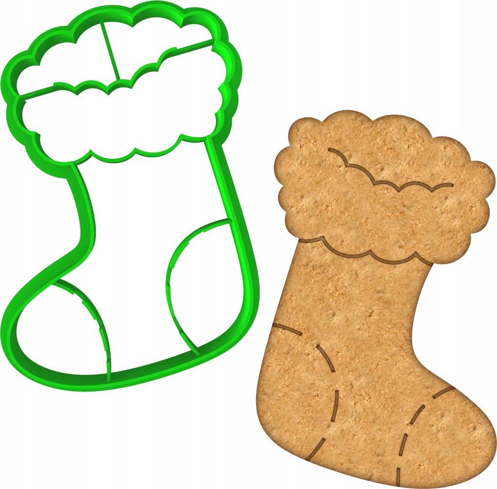 Karácsonyi Forma Mézeskalács lyukasztó Karácsonyi Zokni 9cm