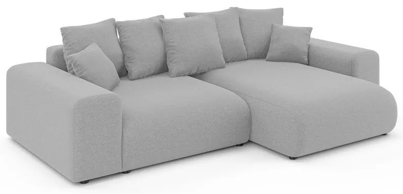 Világosszürke kinyitható tárolóhelyes sarokkanapé (variálható sarok) Luma – Ropez