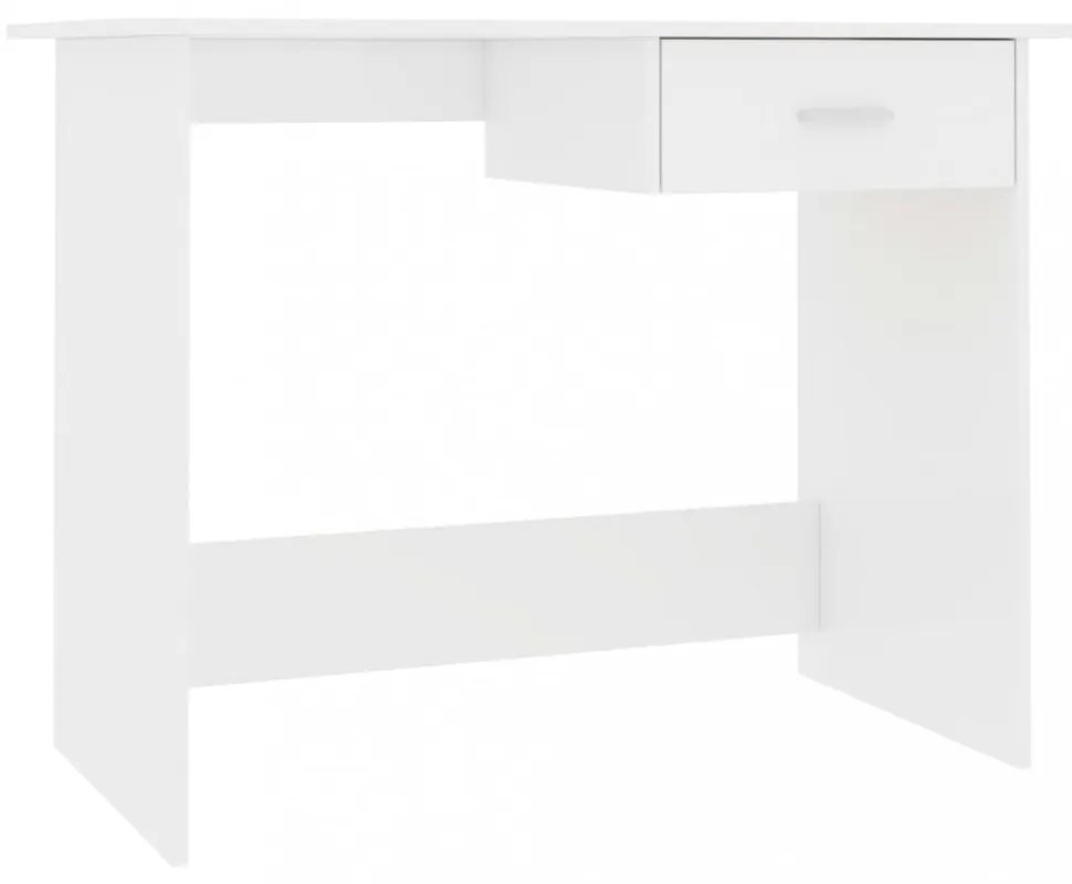 magasfényű fehér szerelt fa íróasztal 100 x 50 x 76 cm