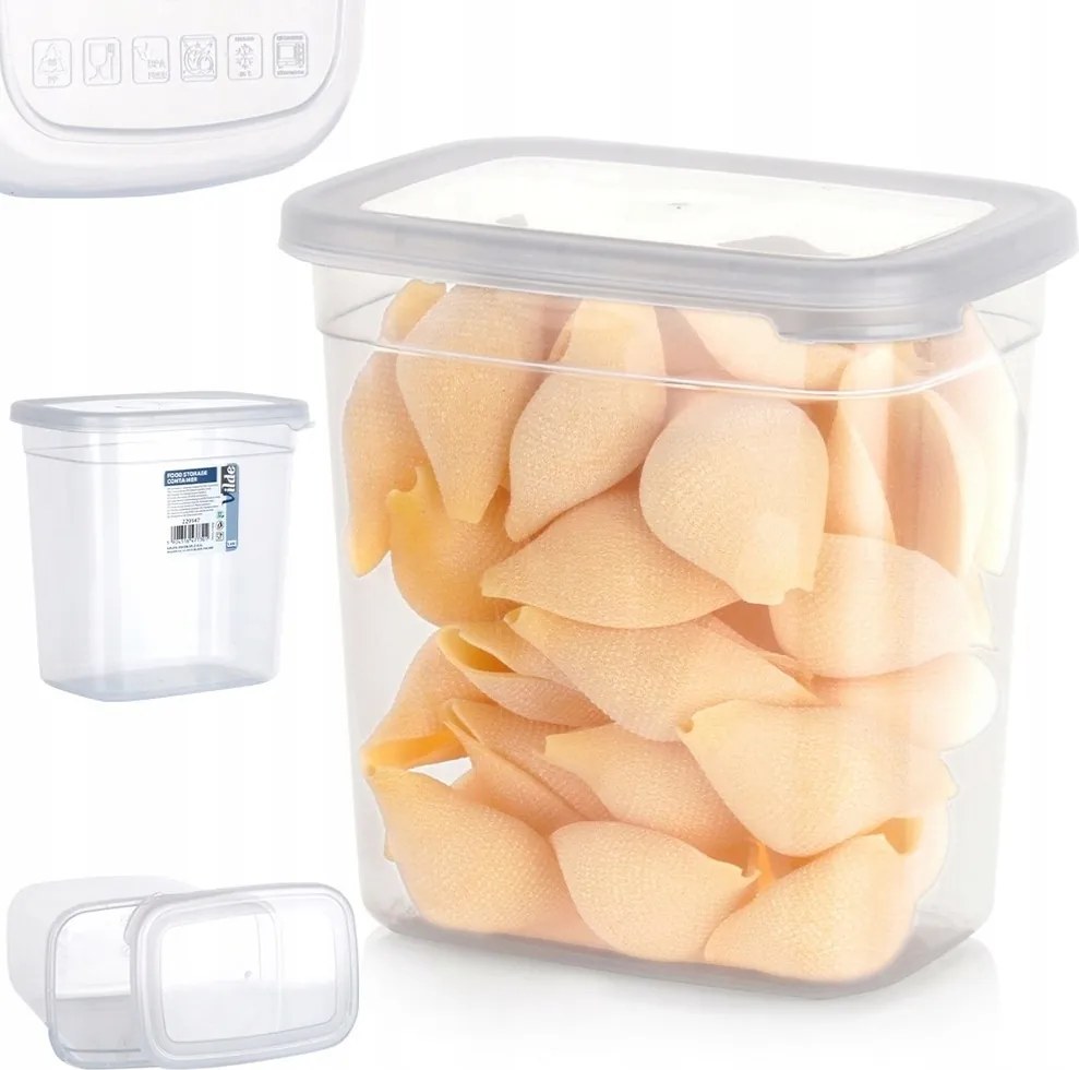 Konyhai Tároló Ömlesztett élelmiszerek kávé cukor só tészta 1,85L