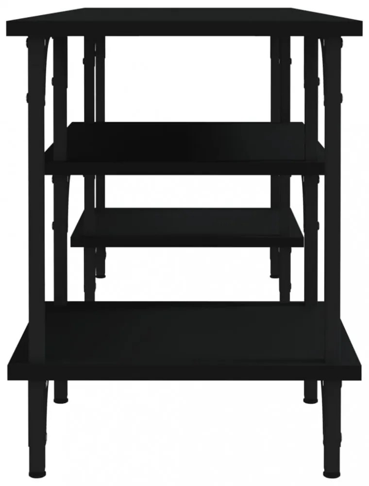 fekete szerelt fa TV-szekrény 102x35x45,5 cm