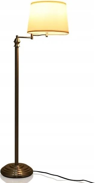 Állólámpa forgatható karral és lámpaernyővel 149cm E27 szatén izzó