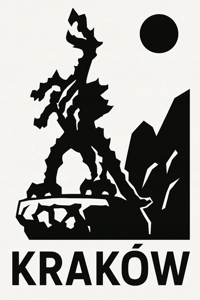 Minimalista Poszter Krakkó Wawelski Sárkány 50x70