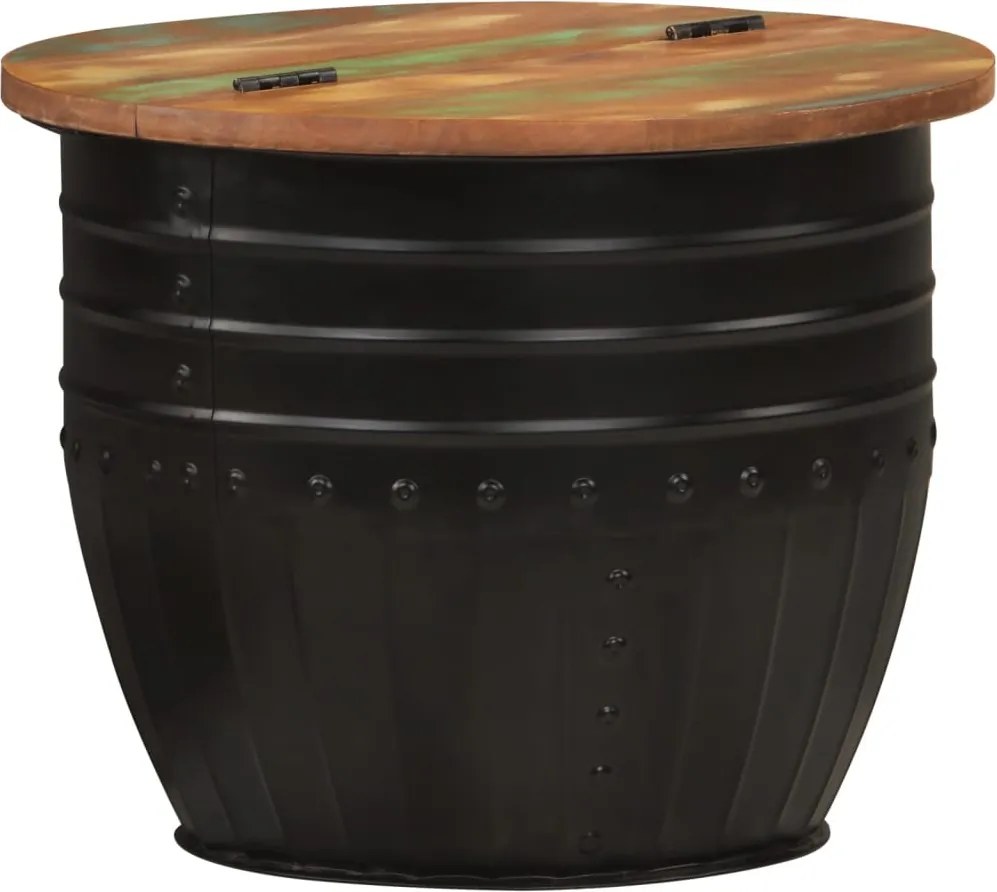 vidaXL fekete tömör újrahasznosított fa dohányzóasztal 50 x 39,5 cm