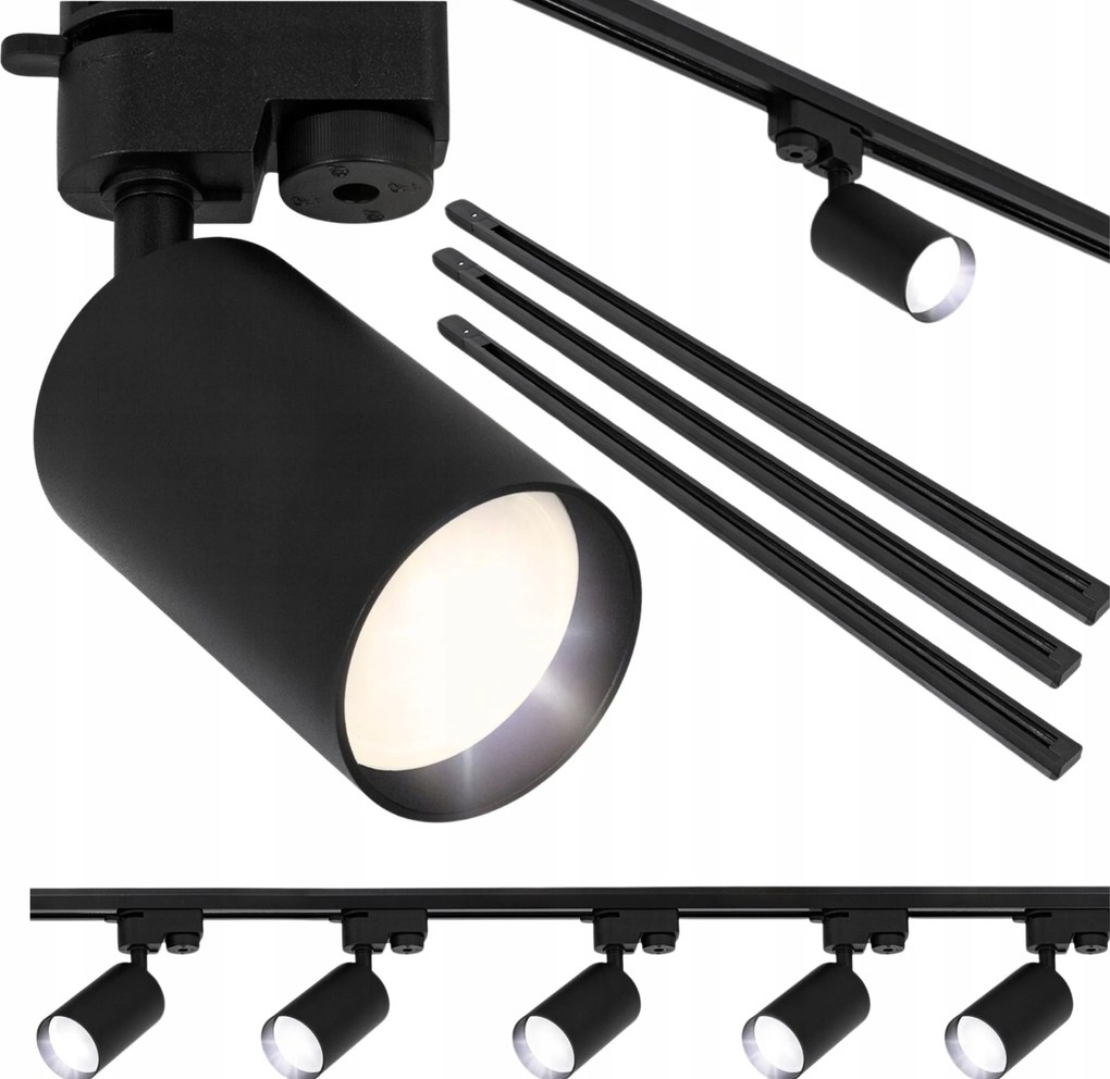 Sínvilágítás 3x 1m 5x reflektor lámpa GU10 sínkábel 3m