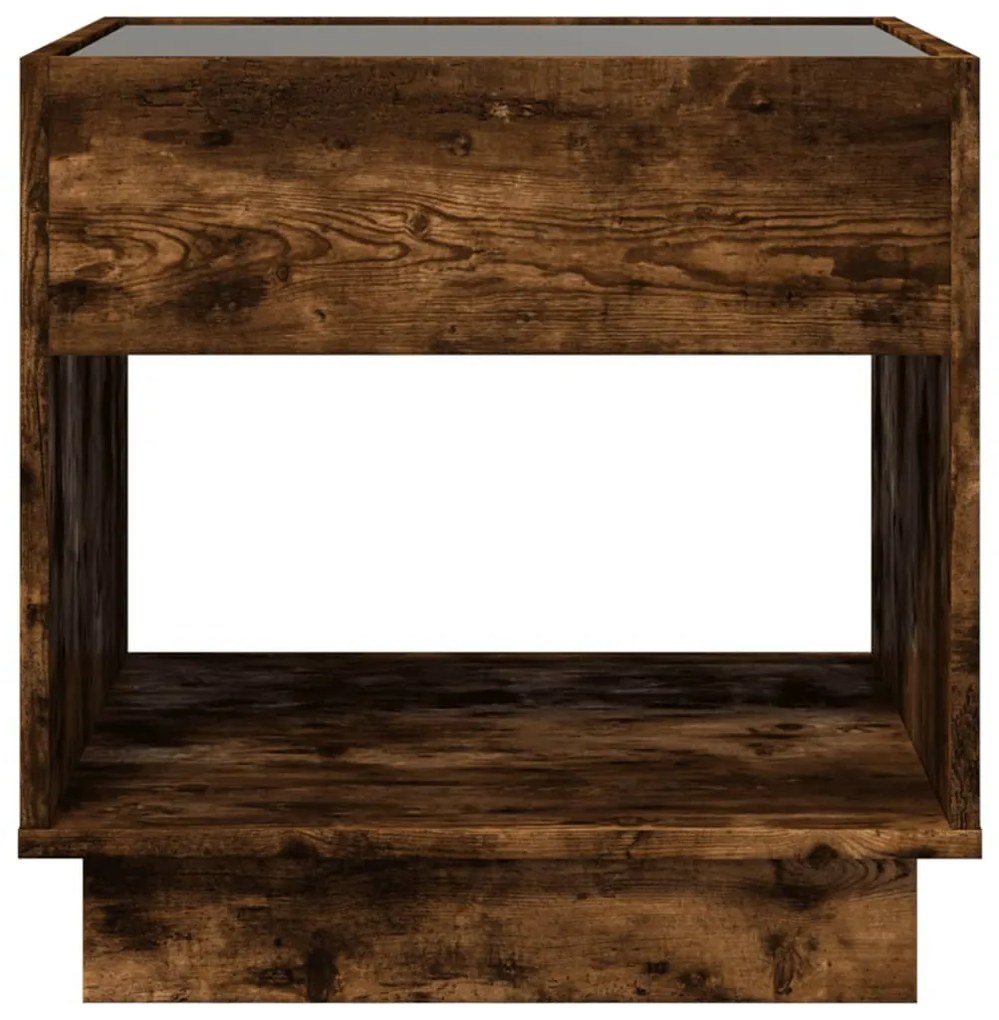 füstös tölgy végtelen hatású LED-es dohányzóasztal 50x50x50 cm