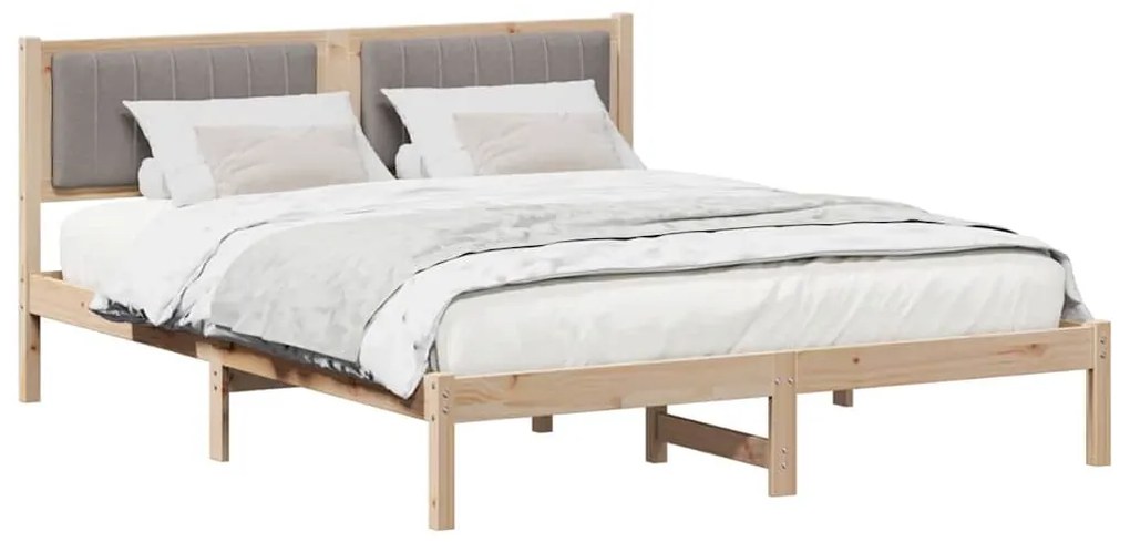 Ágykeret Kárpitozott Fejtámlával Tópszínű 160 x 200 cm