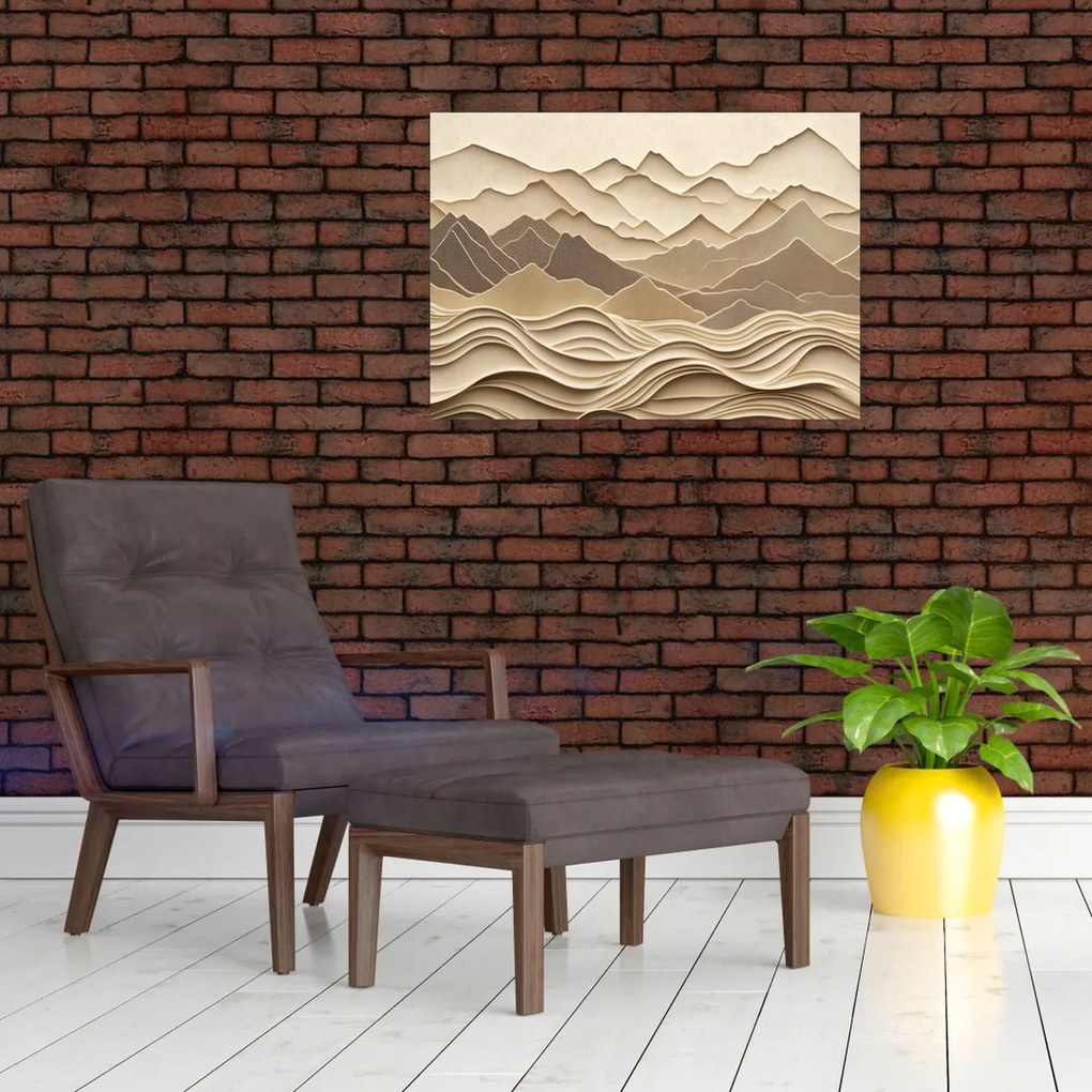 Kép - 3D hegyvonalak (70x50 cm)