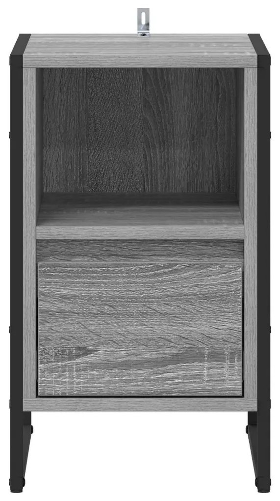 vidaXL Éjjeli asztal fiókkal Szürke Sonoma 39,5 x 30 x 50 cm Faanyag