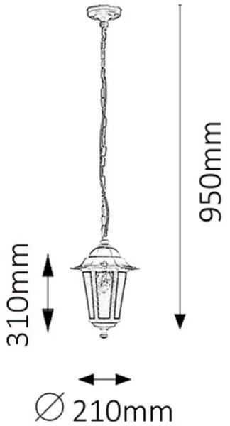 Rabalux 8207 - Kültéri lámpa VELENCE 1xE27/60W/230V