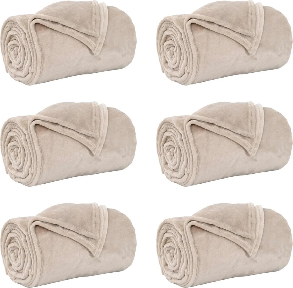 vidaXL Takarók 6 pcs Bézs 130 x 150 cm Gyapjú