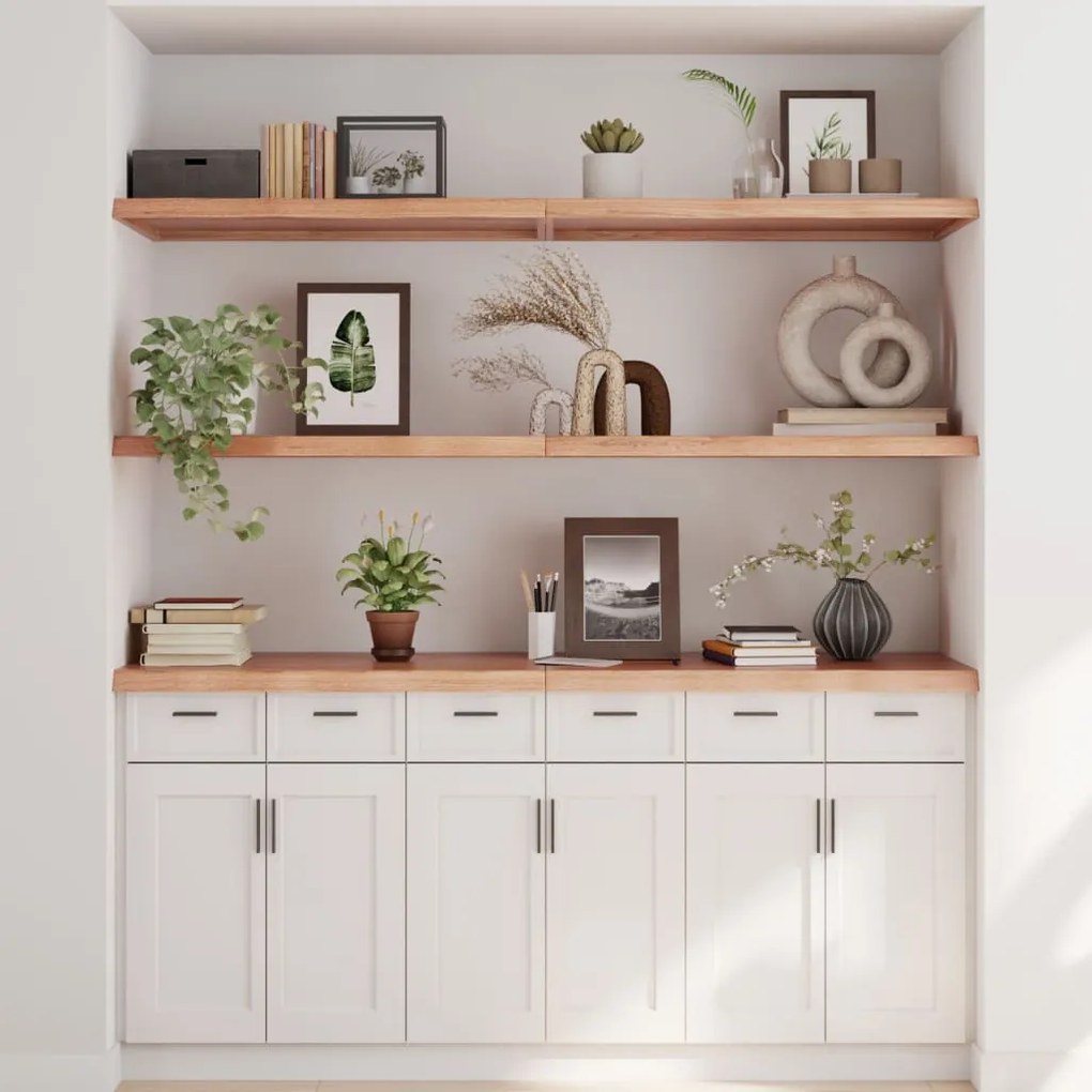 világosbarna kezelt tömör tölgyfa fali polc 160 x 60 x (2-4) cm