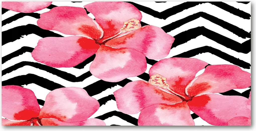 Konyhai panel Hawaii virágok 140x70 cm Ragasztó