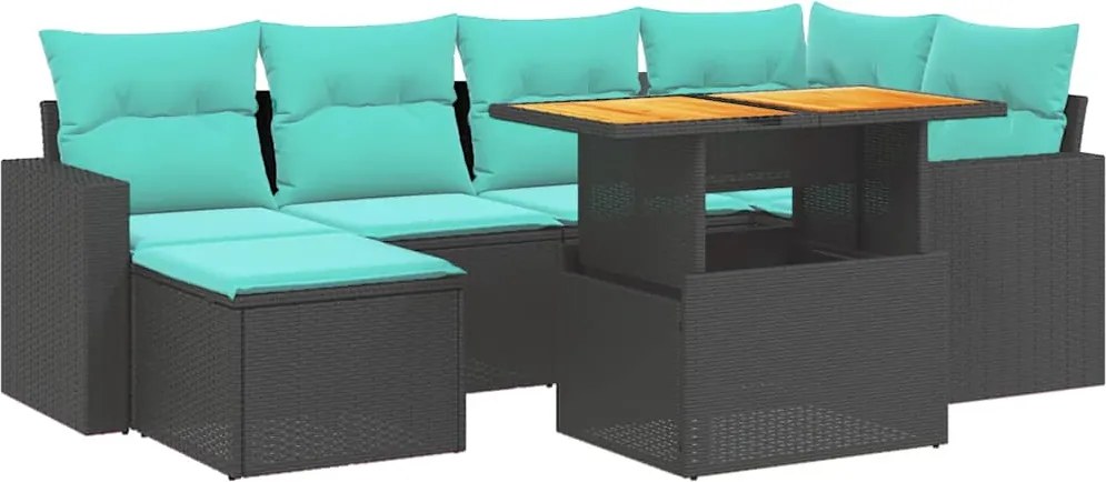 vidaXL 11 részes bézs polyrattan kerti ülőgarnitúra párnákkal