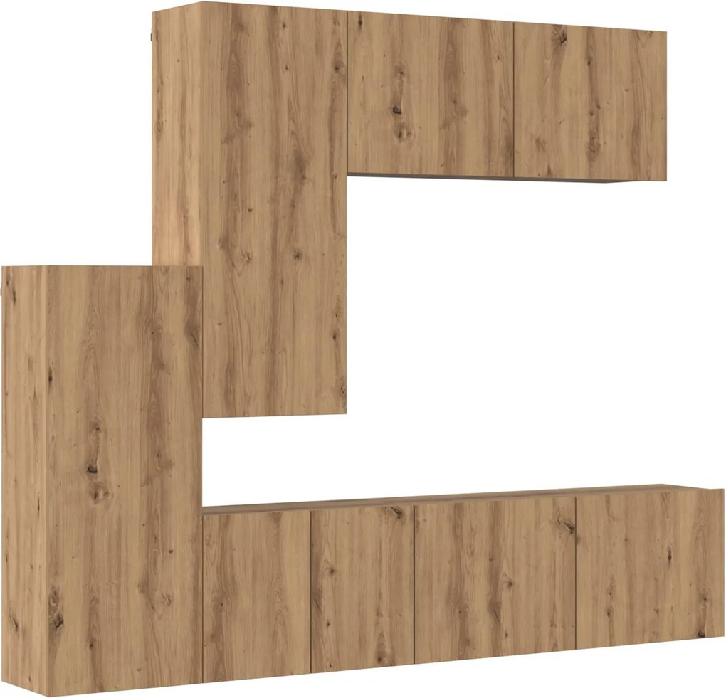vidaXL TV faliszekrény Falra szerelhető 5 pcs Artisan tölgy Faanyag