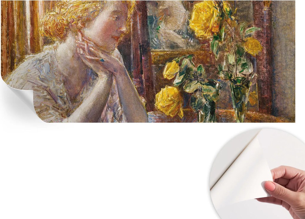 Öntapadós Dekoratív Fotótapéta Hálószobába Nő rózsákkal 250x104