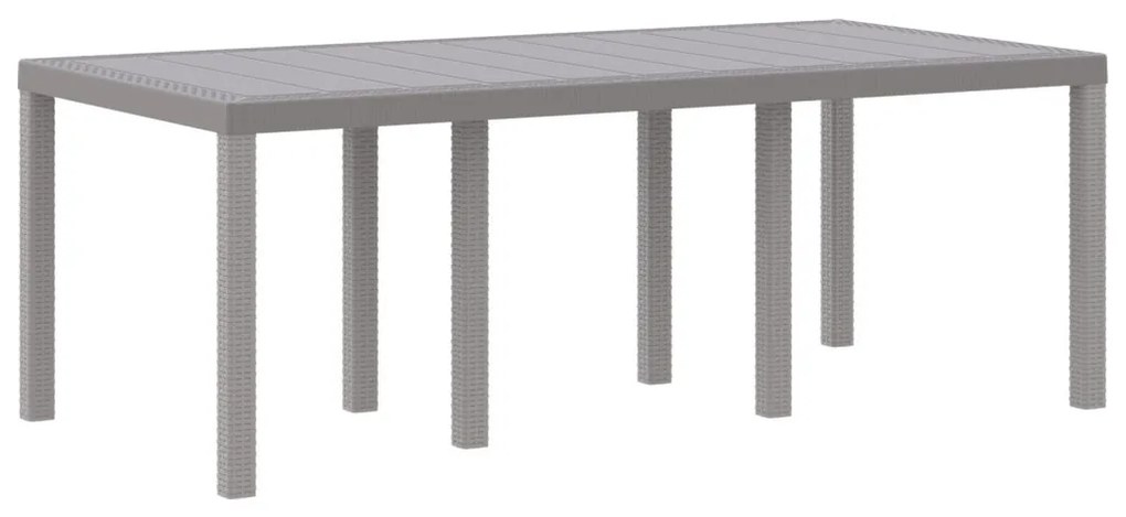 Kerti Asztal Világosszürke 200x100x73 cm Polyrattan
