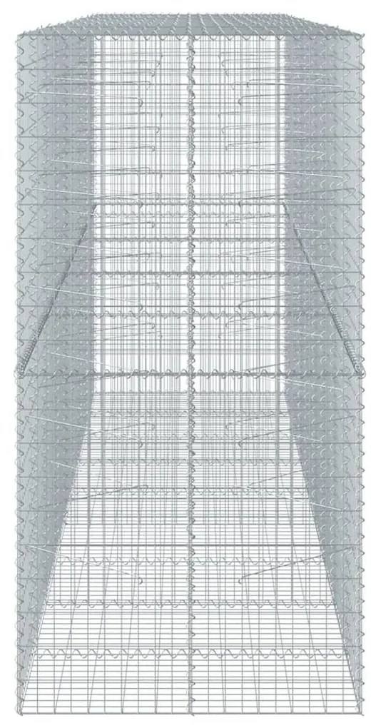 horganyzott vas gabion kosár fedéllel 450 x 100 x 200 cm