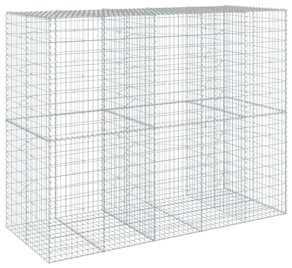 horganyzott vas gabion kosár fedéllel 250 x 100 x 200 cm