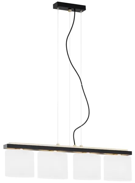 Argon 1814 - Csillár zsinóron CANOA 4xE27/15W/230V fekete