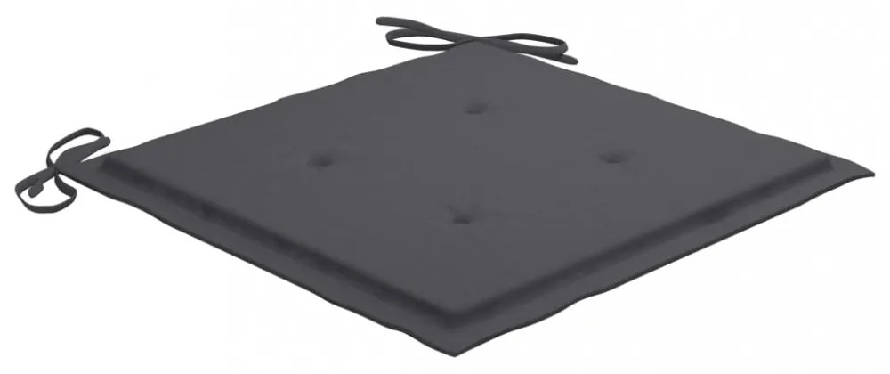 6 db rakásolható tömör tíkfa kerti szék párnákkal