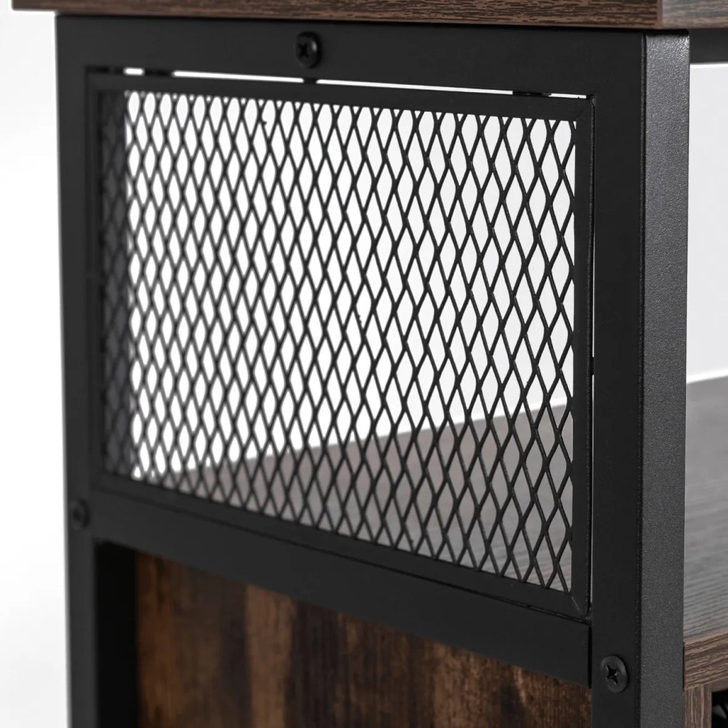 Komoda ARLO 100 cm z Półkami Dąb Rustykalny/Czarny