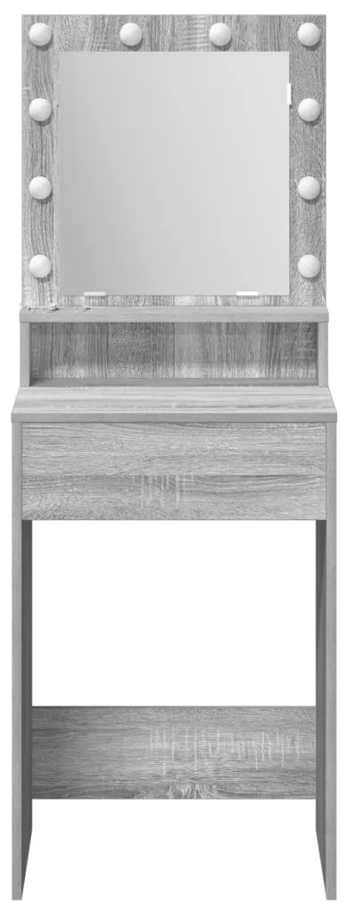 öltöztető asztal LED fényekkel Szürke Sononában - 50x41x135 cm