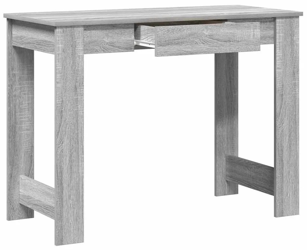 szürke sonoma színű szerelt fa íróasztal 100x45x75 cm